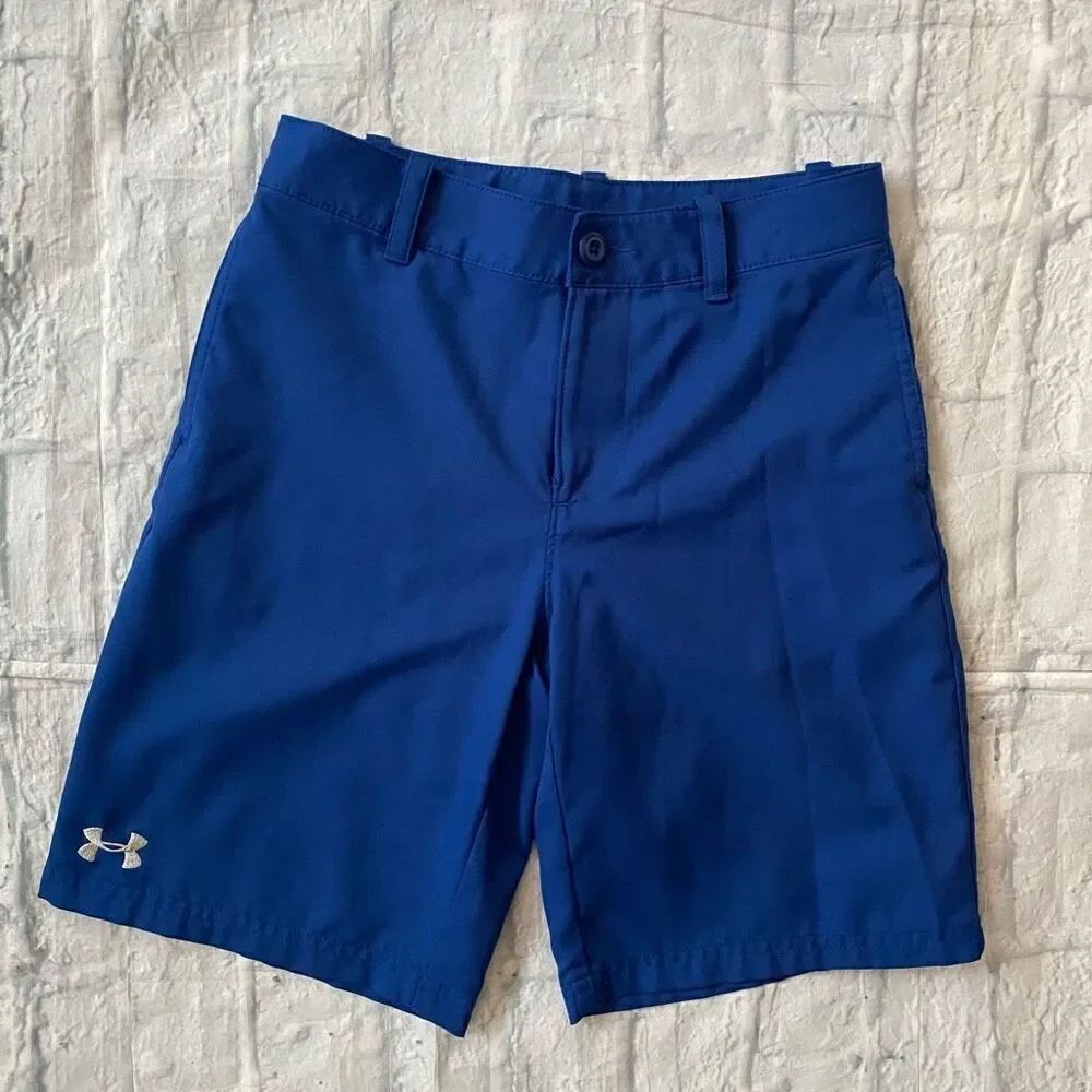 Under Armour youth boys M loose fit chino shorts blue